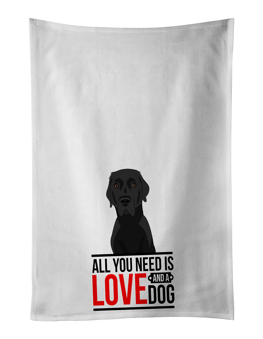 Buy this Labrador Retriever Black #2  White Kitchen Towel Set of 2