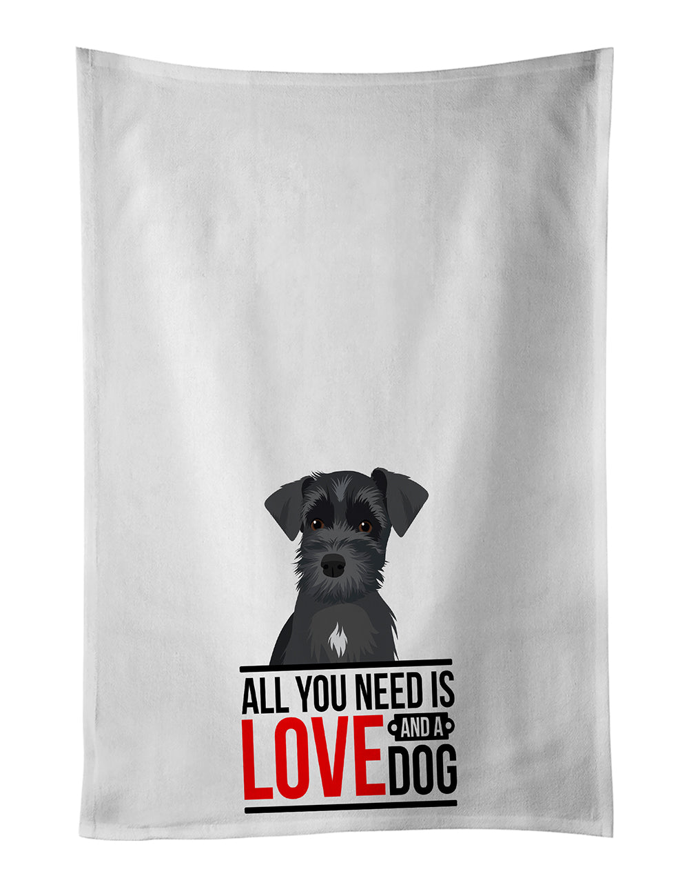 Buy this Schnauzer Black #1  White Kitchen Towel Set of 2