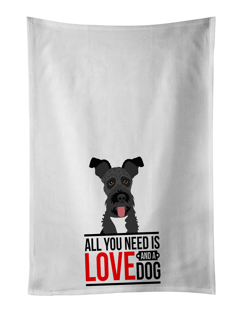 Buy this Schnauzer Black #3  White Kitchen Towel Set of 2