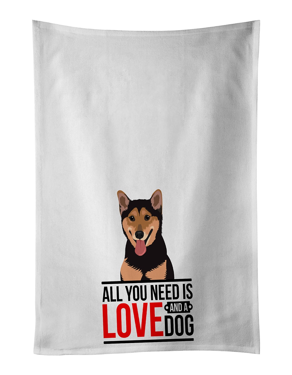 Buy this Shiba Inu Black and Tan  White Kitchen Towel Set of 2