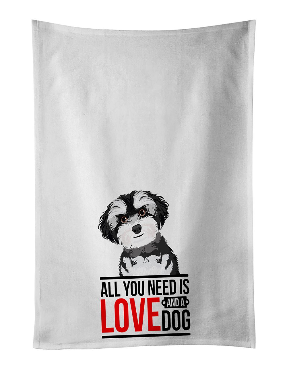 Buy this Shih-Tzu Black and White #2  White Kitchen Towel Set of 2