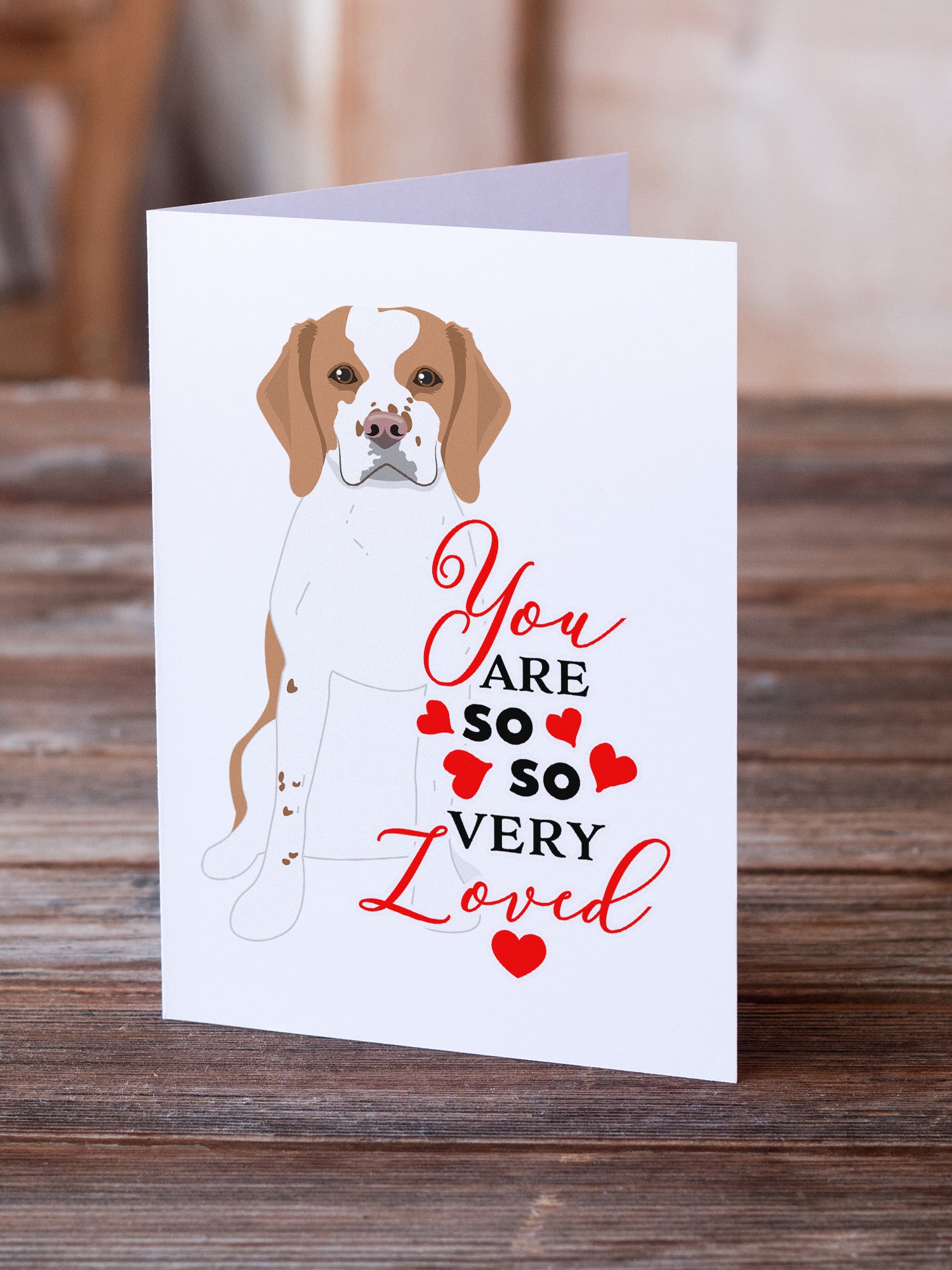 Buy this Beagle Red and White Red Ticked #1 so Loved Greeting Cards and Envelopes Pack of 8