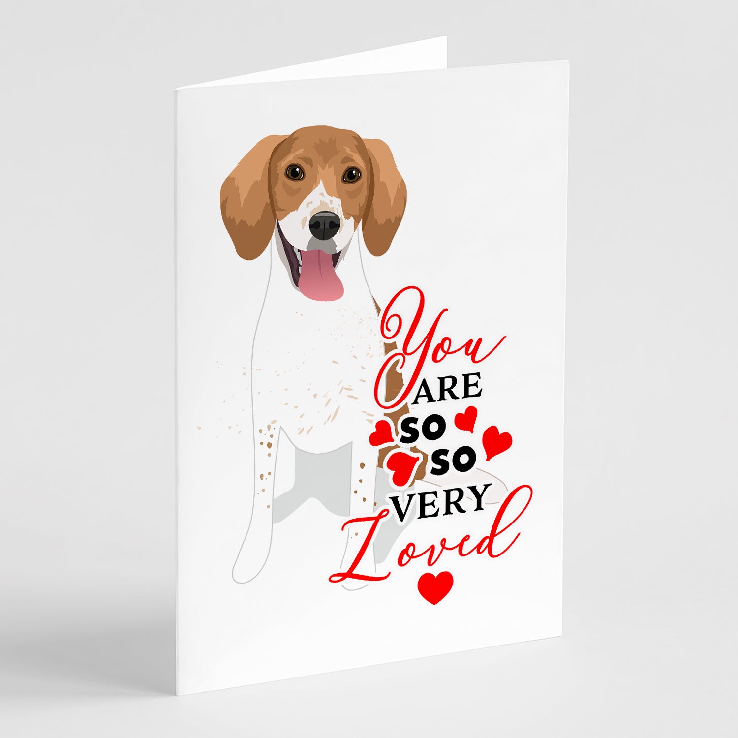 Buy this Beagle Red and White Red Ticked #2 so Loved Greeting Cards and Envelopes Pack of 8