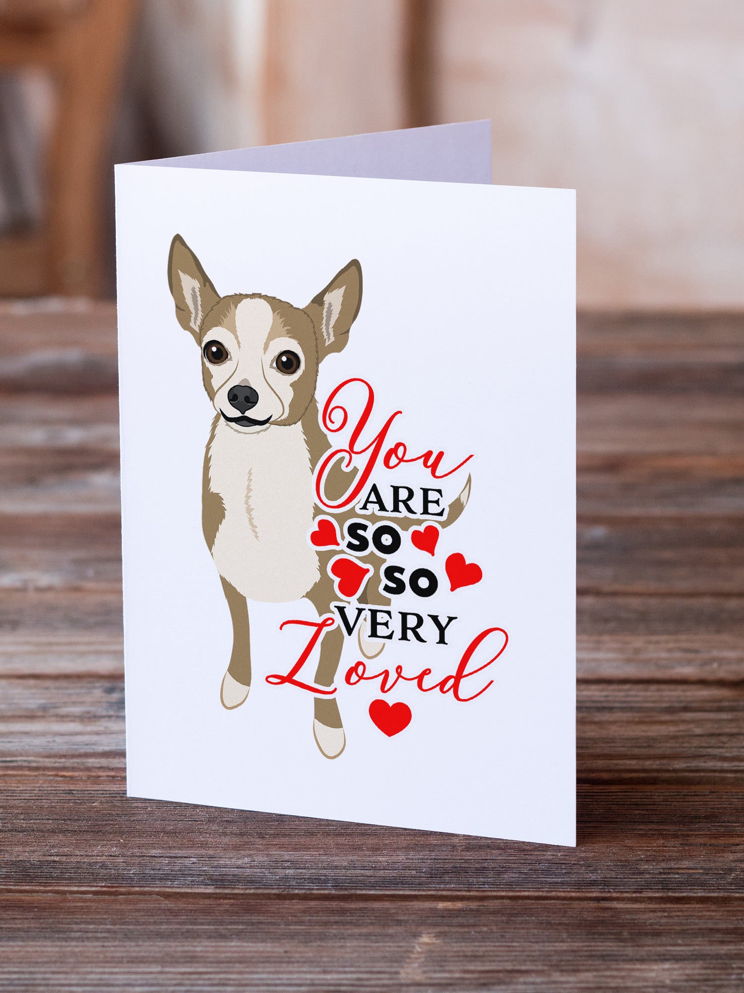 Buy this Chihuahua Silver and Tan so Loved Greeting Cards and Envelopes Pack of 8