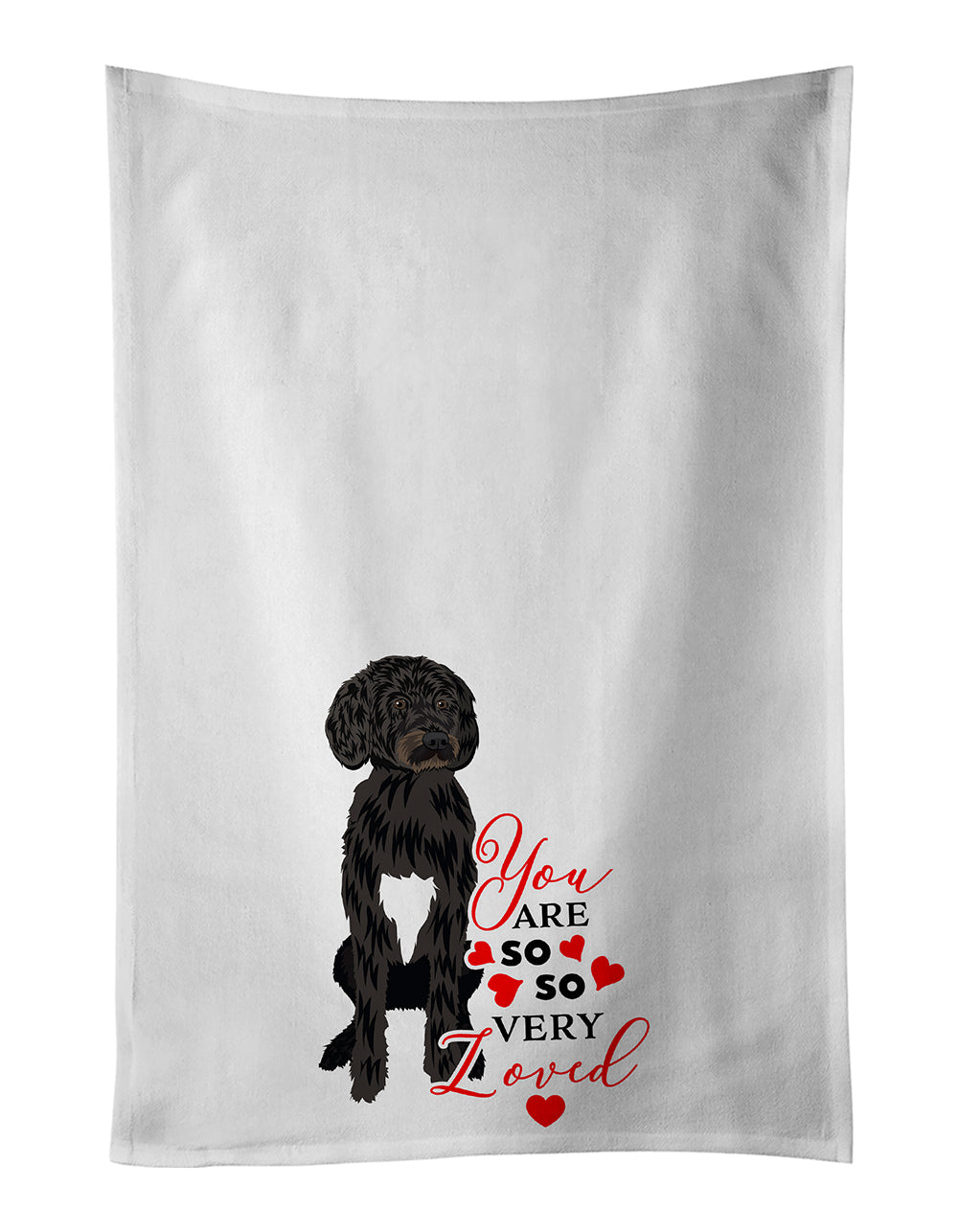 Buy this Doodle Black and White #2 so Loved White Kitchen Towel Set of 2