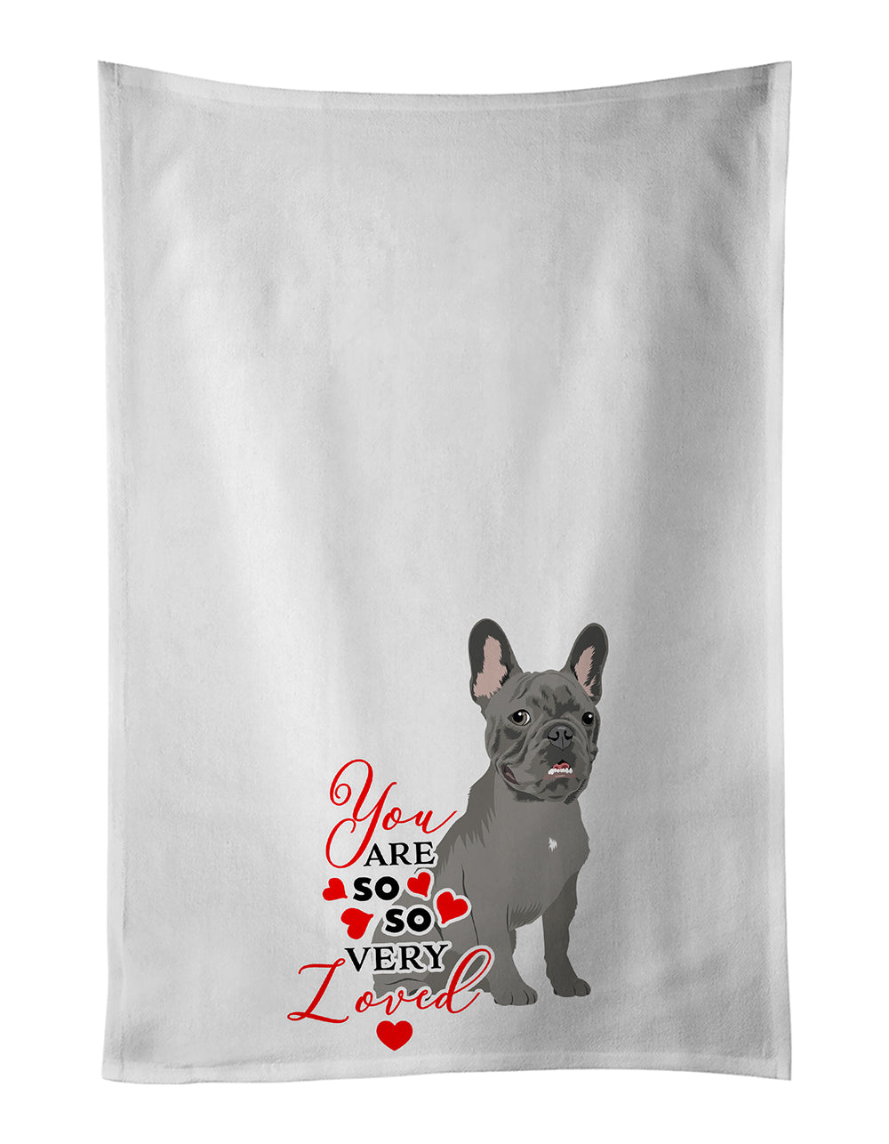 Buy this French Bulldog Blue so Loved White Kitchen Towel Set of 2