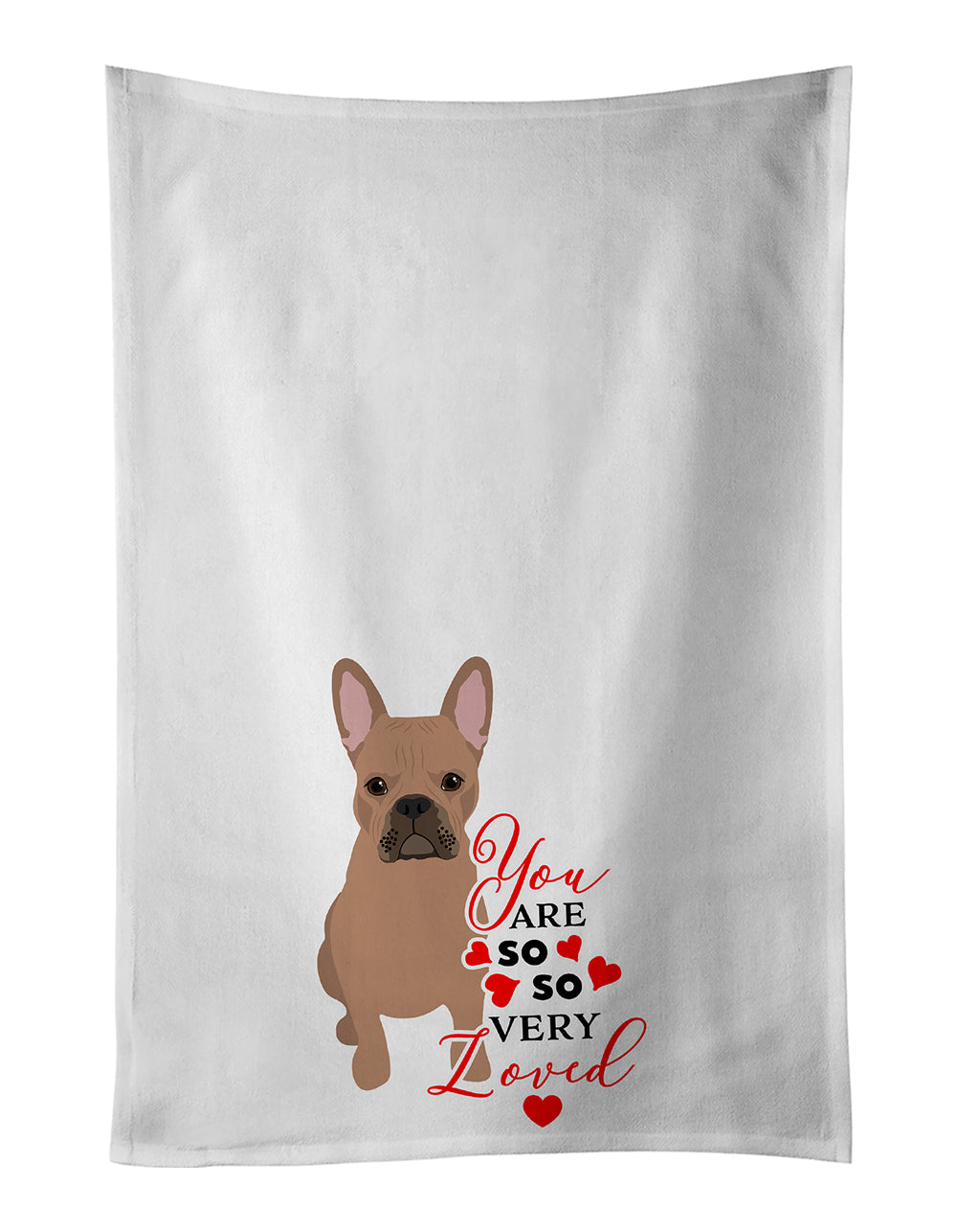 Buy this French Bulldog Cream so Loved White Kitchen Towel Set of 2