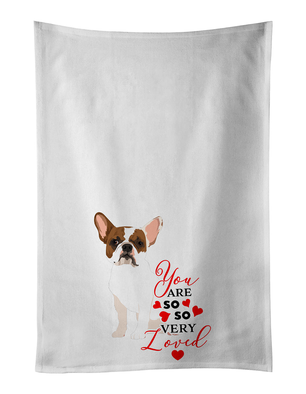 Buy this French Bulldog White #2 so Loved White Kitchen Towel Set of 2