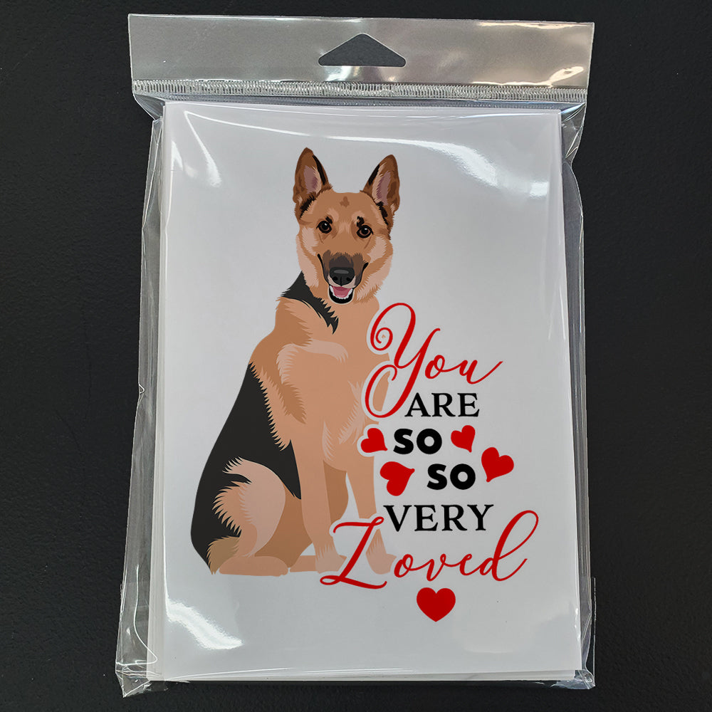 German Shepherd Black and Tan #1 so Loved Greeting Cards and Envelopes Pack of 8 - the-store.com