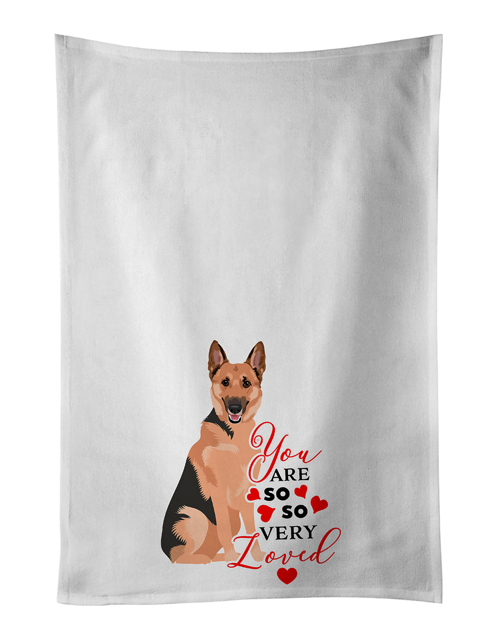 Buy this German Shepherd Black and Tan #1 so Loved White Kitchen Towel Set of 2