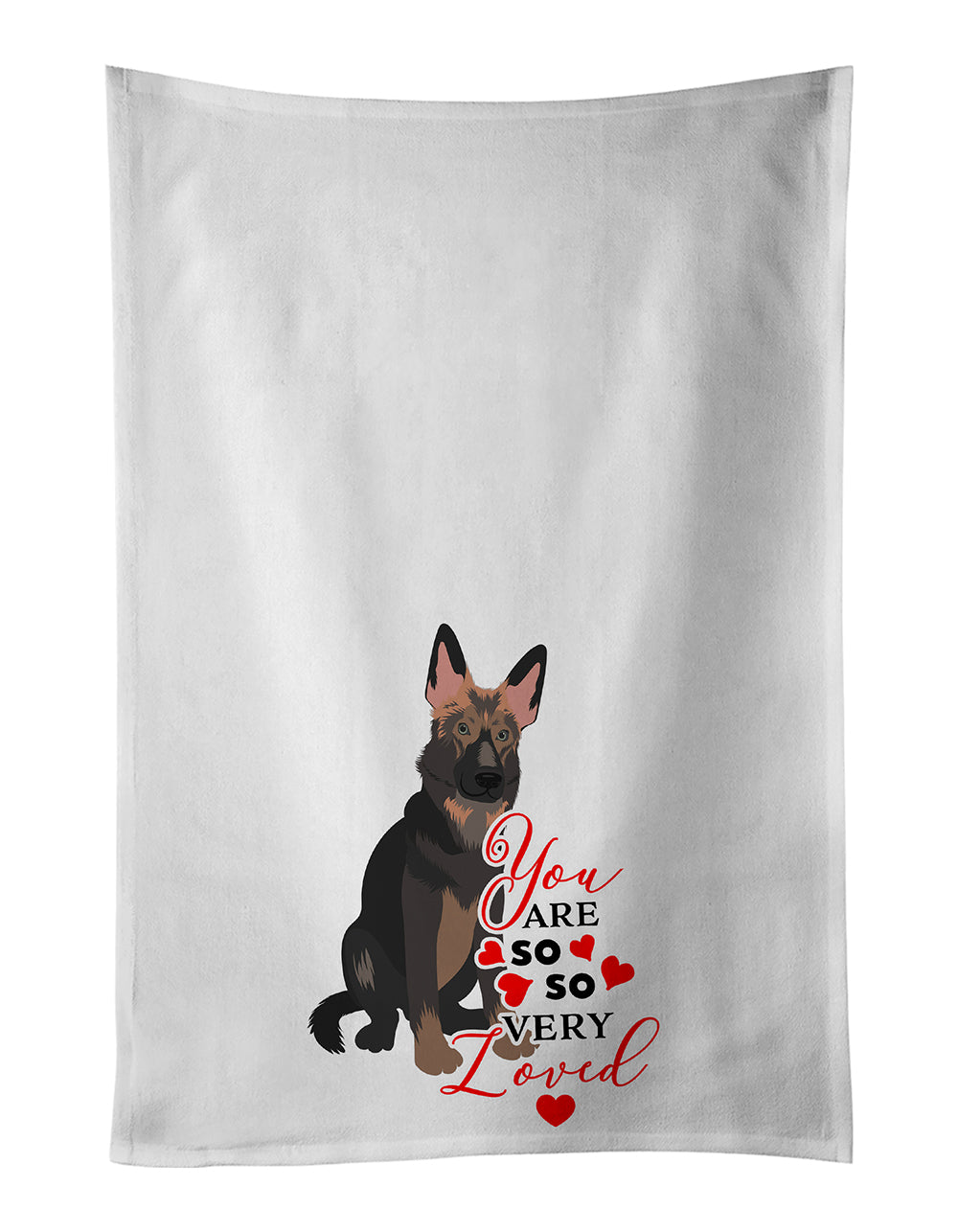 Buy this German Shepherd Puppy so Loved White Kitchen Towel Set of 2