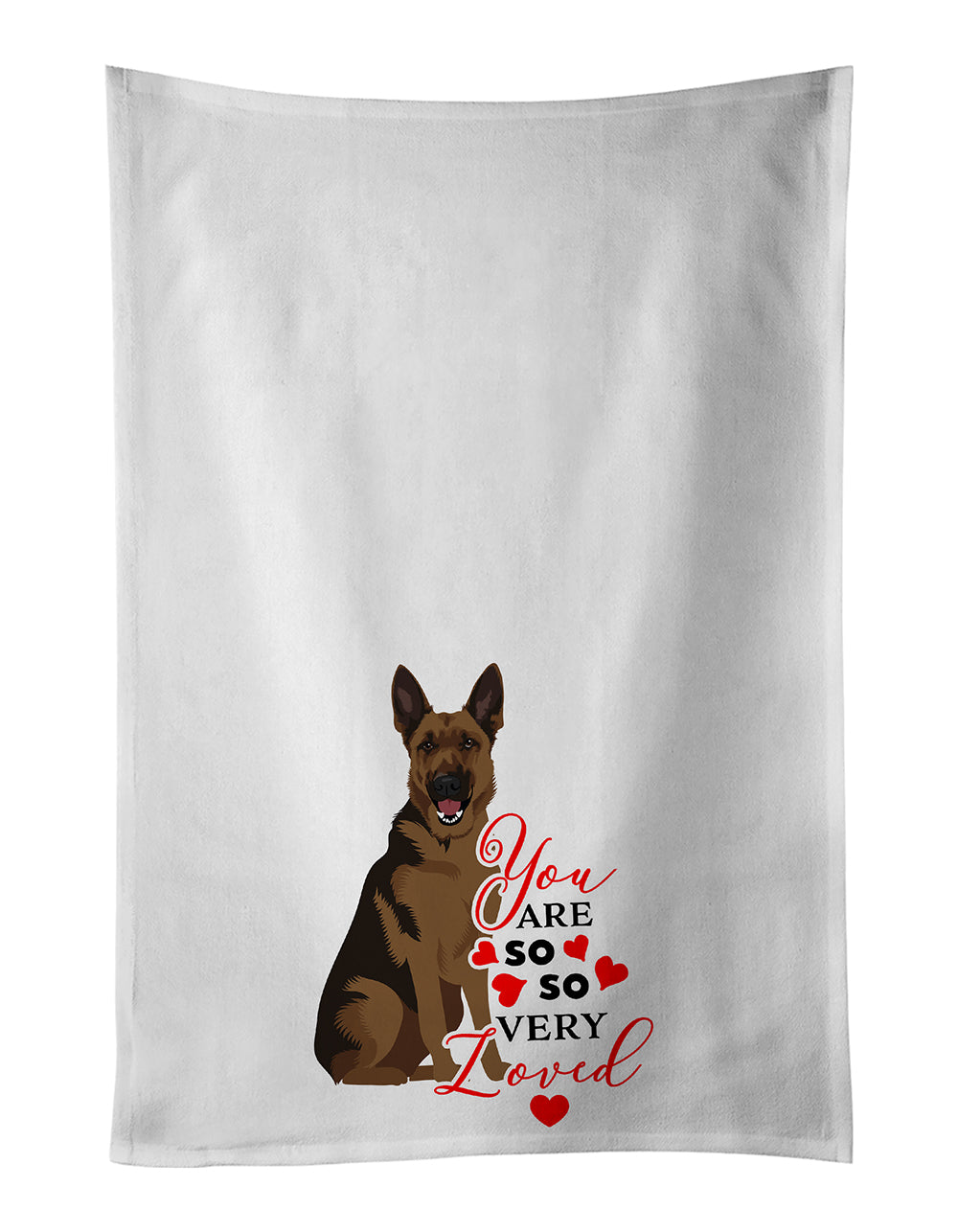 Buy this German Shepherd Black and Tan #2 so Loved White Kitchen Towel Set of 2