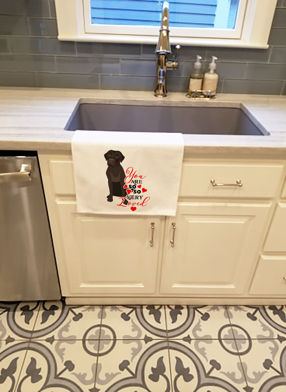 Labrador Retriever Chocolate #1 so Loved White Kitchen Towel Set of 2 - the-store.com