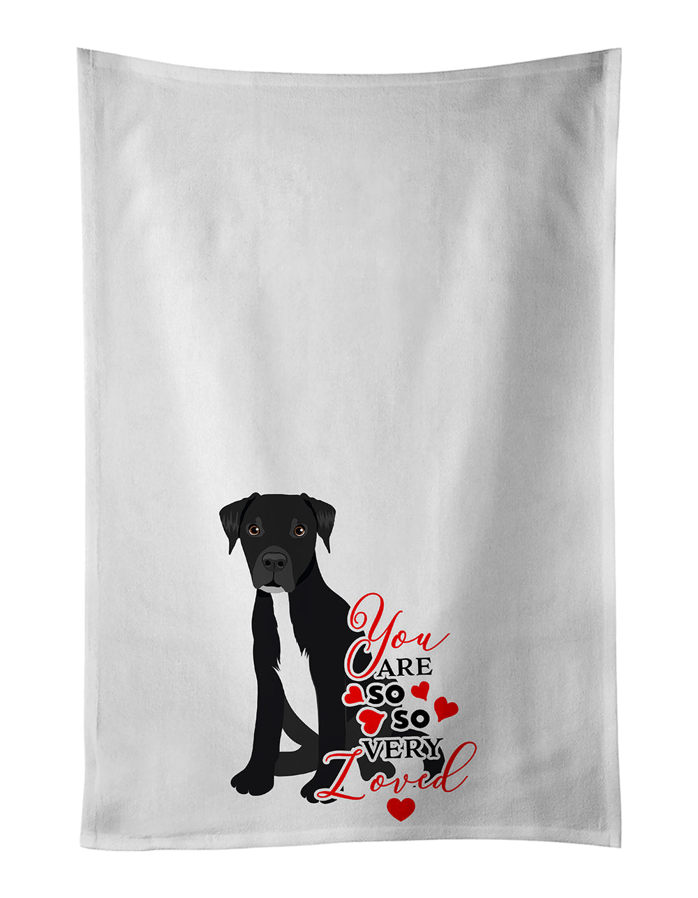 Buy this Pit Bull Black #1 so Loved White Kitchen Towel Set of 2