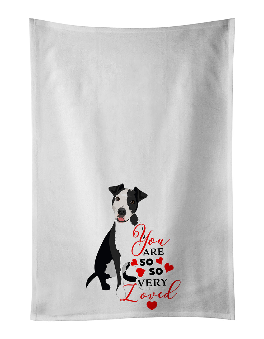 Buy this Pit Bull Black #2 so Loved White Kitchen Towel Set of 2