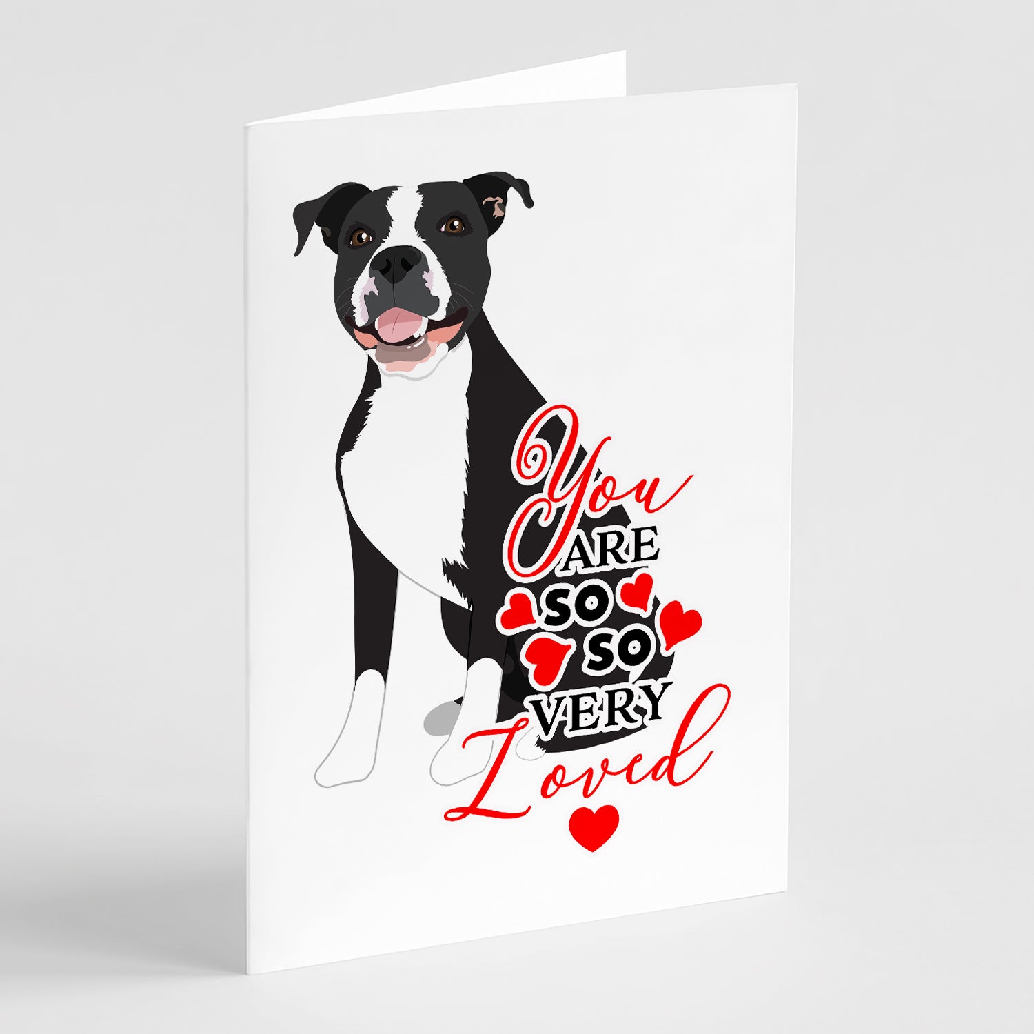 Buy this Pit Bull Black #3 so Loved Greeting Cards and Envelopes Pack of 8