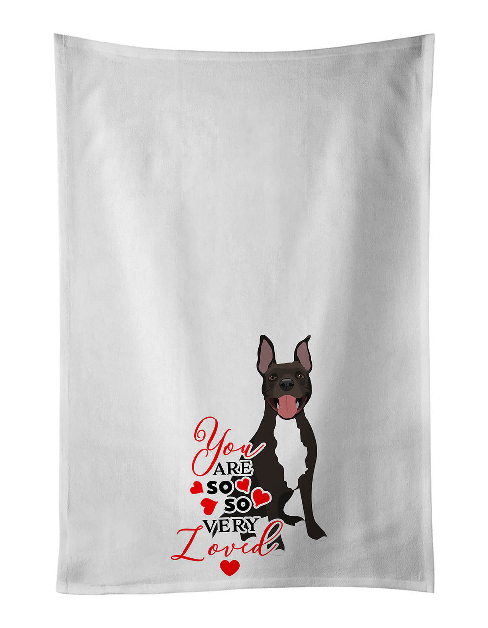 Buy this Pit Bull Black #4 so Loved White Kitchen Towel Set of 2