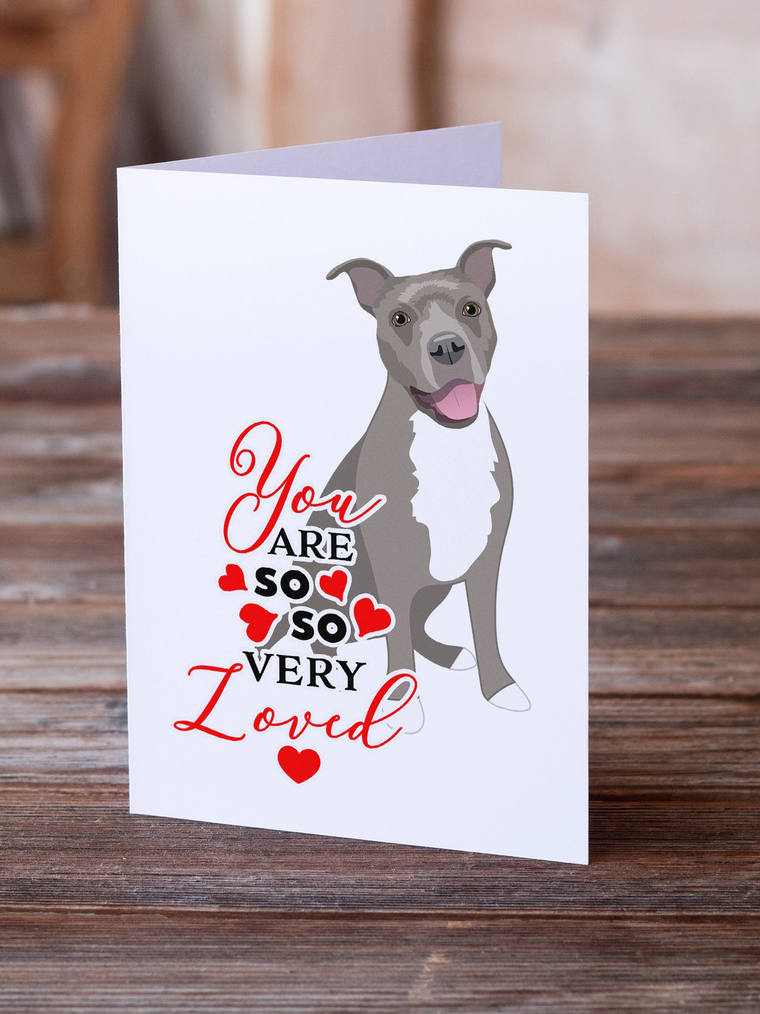 Buy this Pit Bull Blue #1 so Loved Greeting Cards and Envelopes Pack of 8