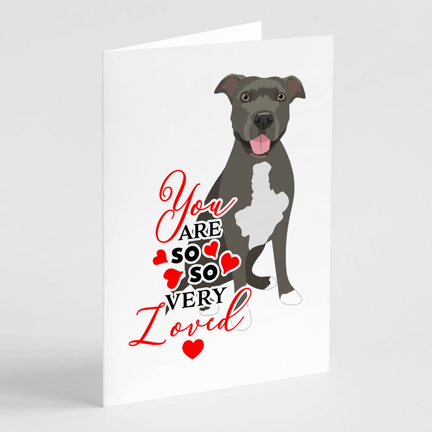 Buy this Pit Bull Blue #3 so Loved Greeting Cards and Envelopes Pack of 8