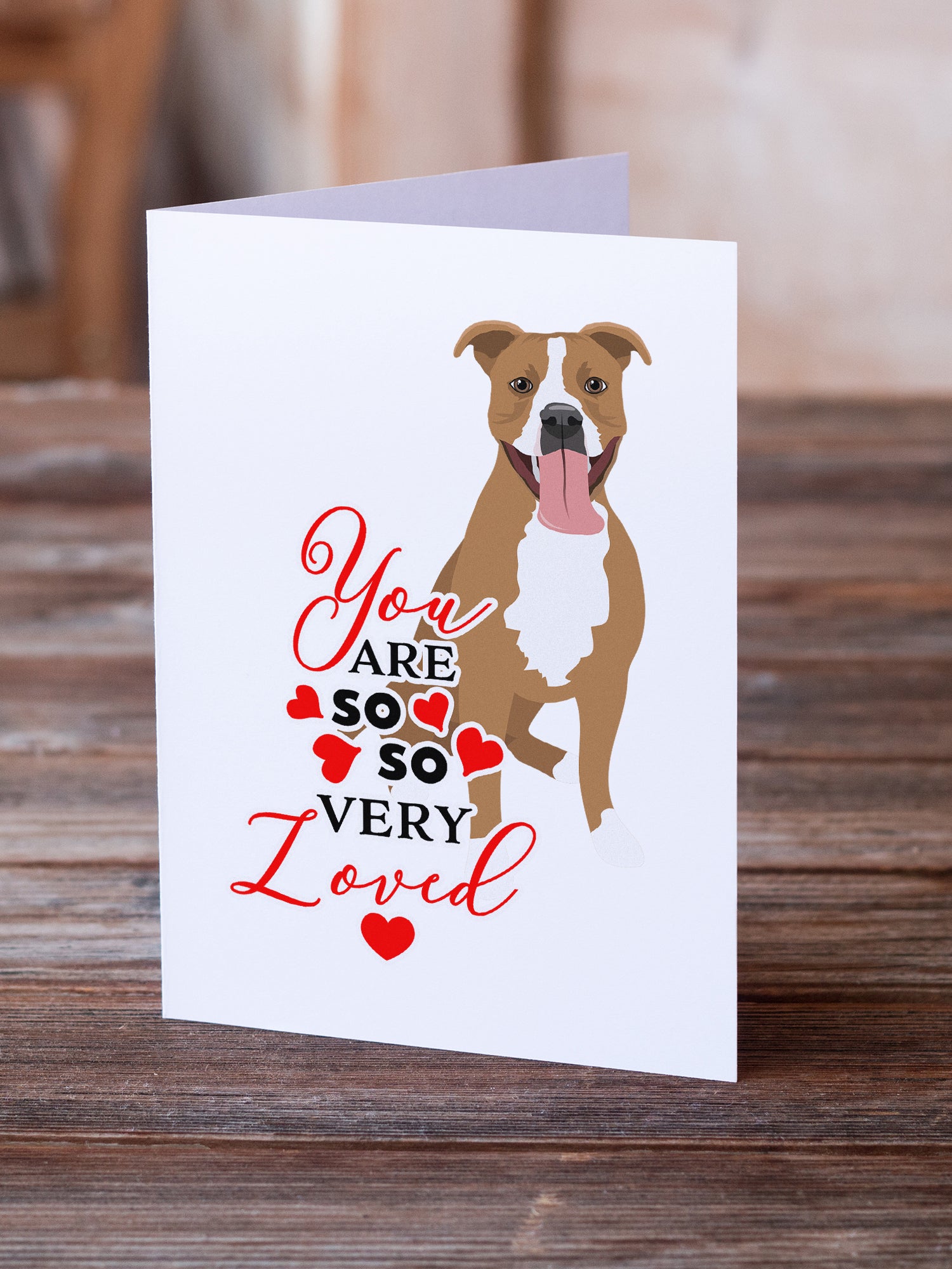 Buy this Pit Bull Fawn #2 so Loved Greeting Cards and Envelopes Pack of 8