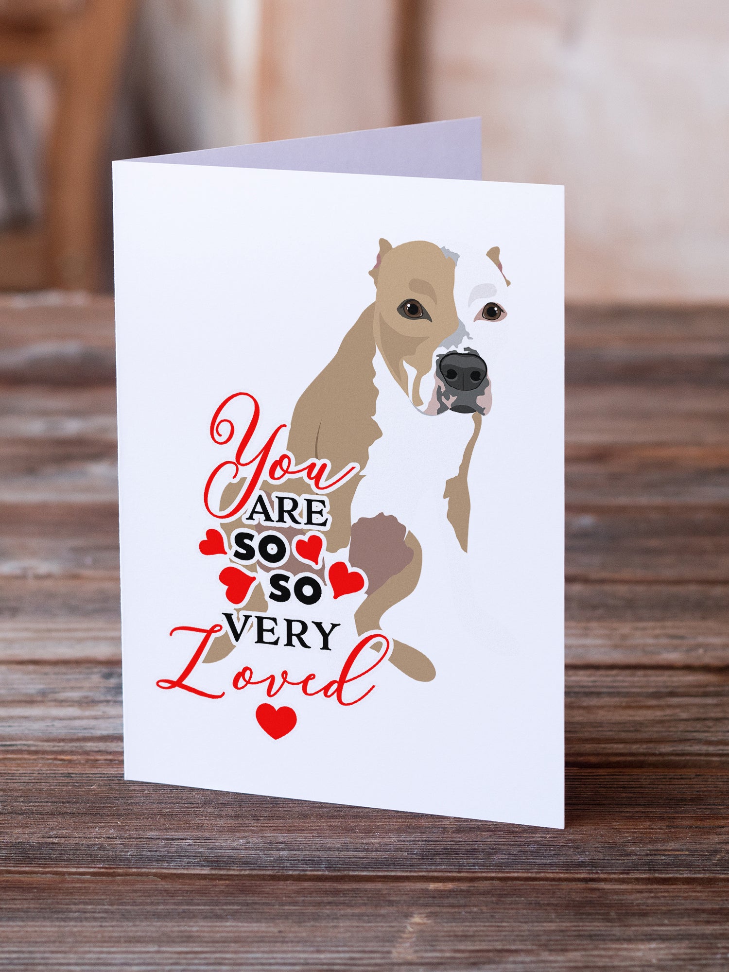 Buy this Pit Bull Fawn #4 so Loved Greeting Cards and Envelopes Pack of 8