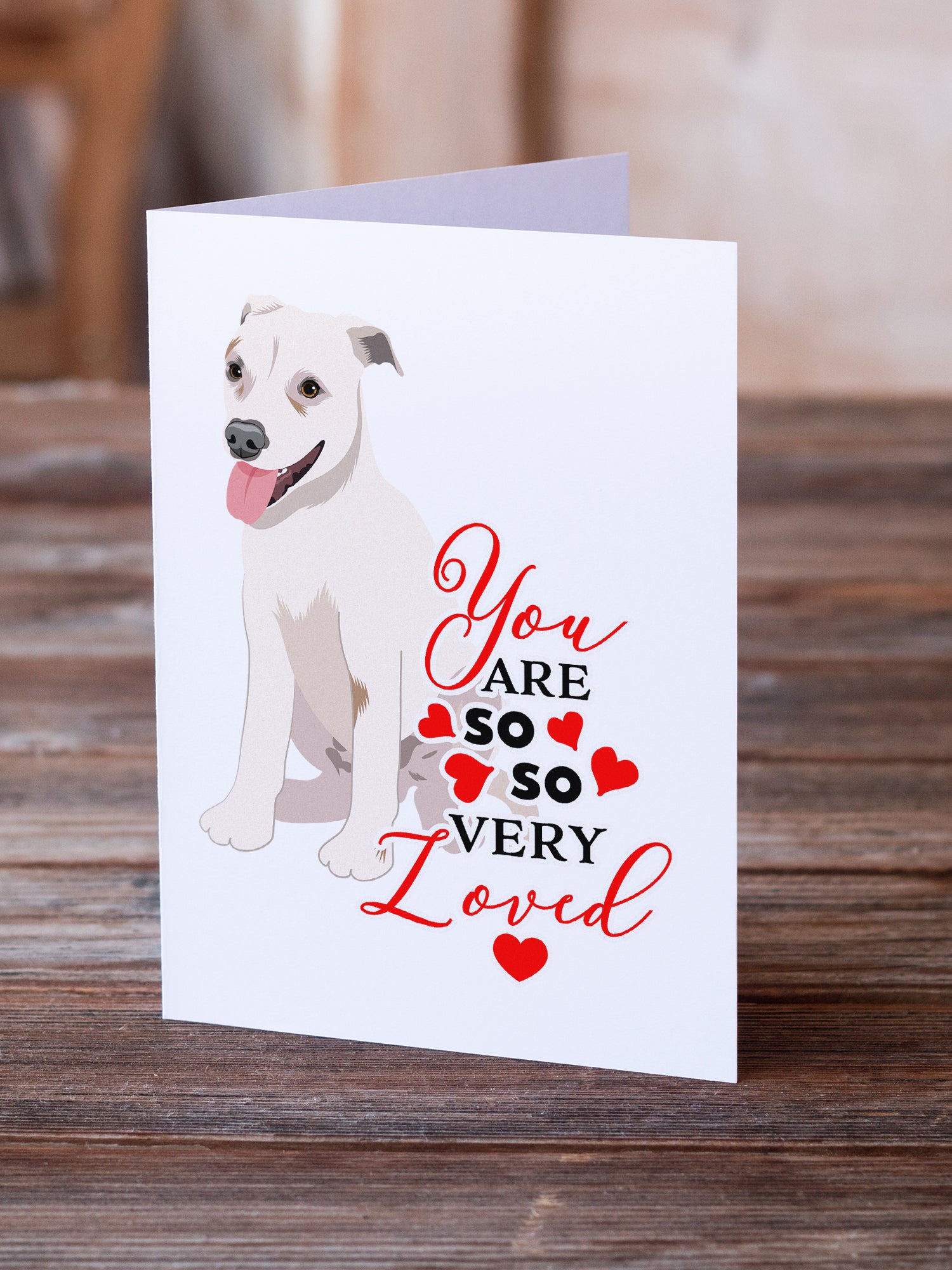 Pit Bull Puppy so Loved Greeting Cards and Envelopes Pack of 8 - the-store.com