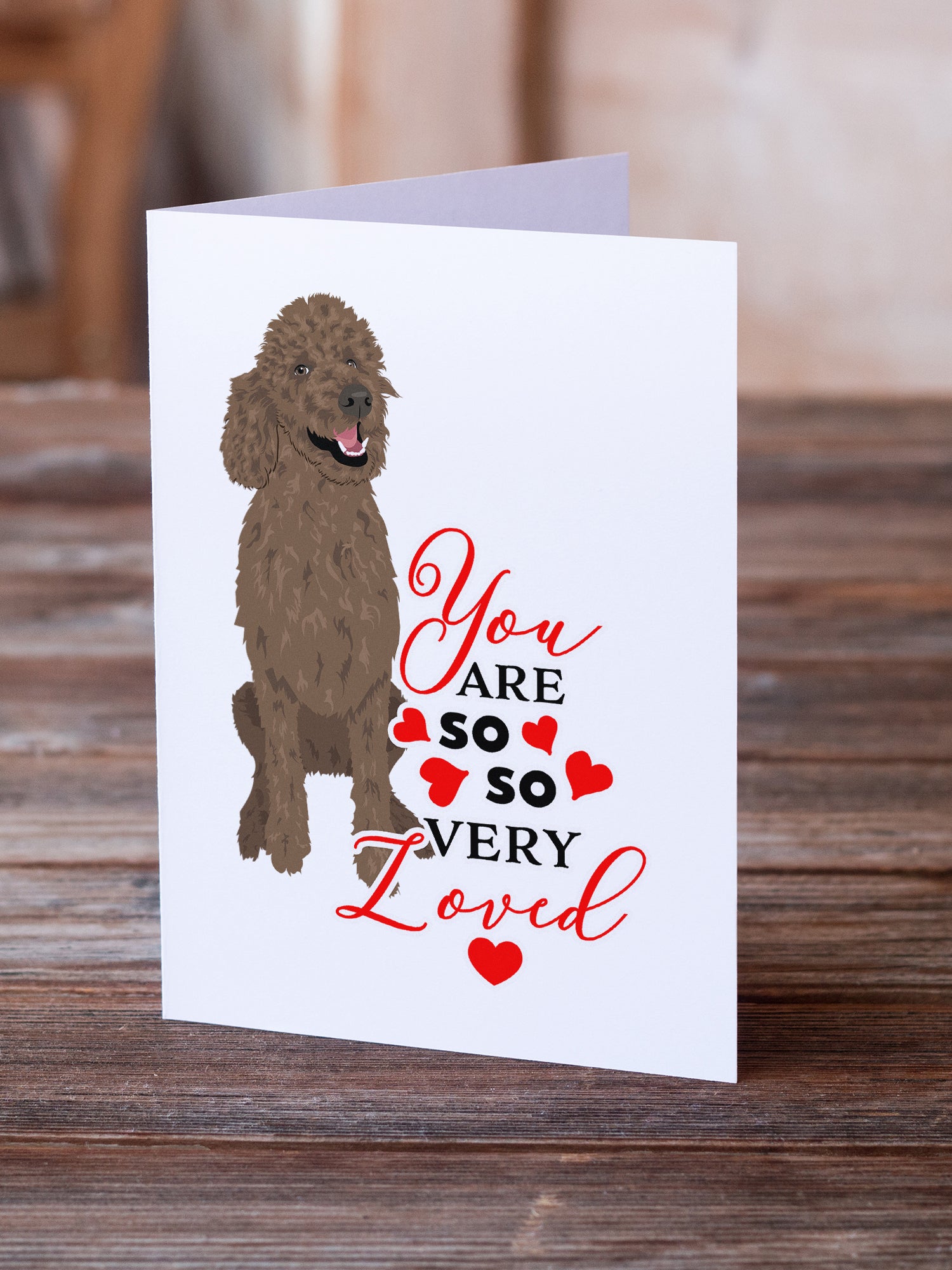Buy this Poodle Standard Brown so Loved Greeting Cards and Envelopes Pack of 8