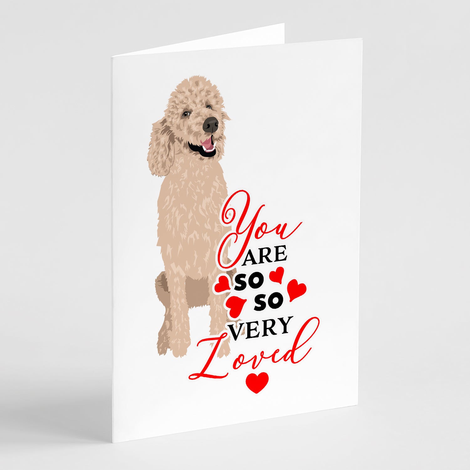 Buy this Poodle Standard Cafe Au Lait so Loved Greeting Cards and Envelopes Pack of 8