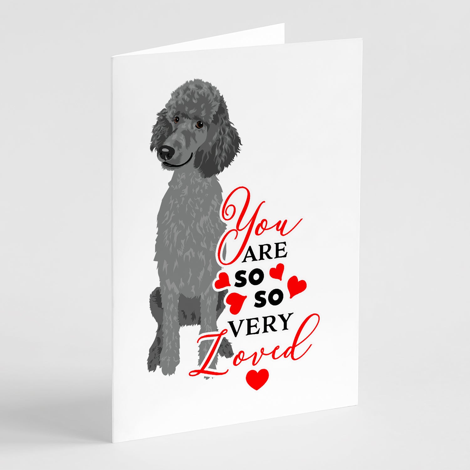 Buy this Poodle Standard Gray so Loved Greeting Cards and Envelopes Pack of 8