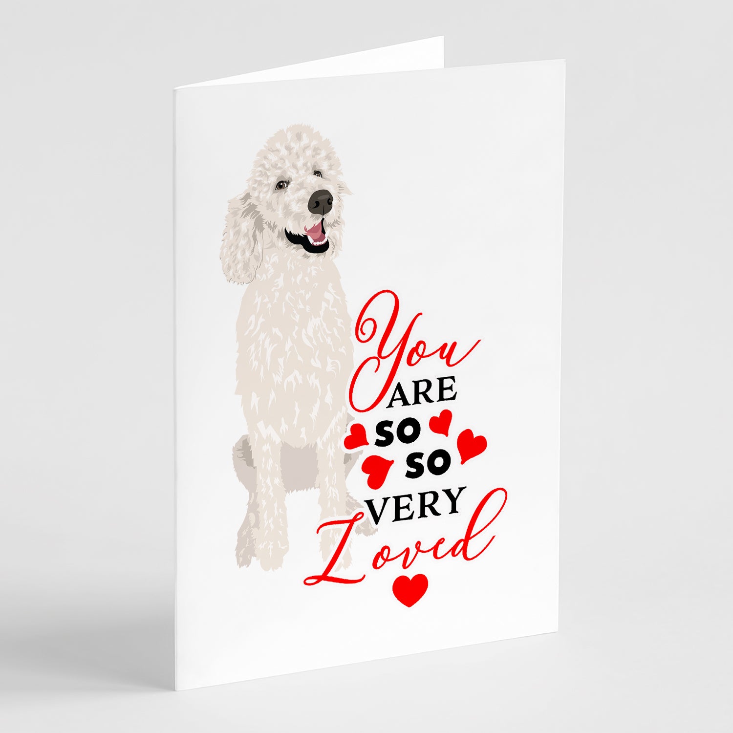 Buy this Poodle Standard White so Loved Greeting Cards and Envelopes Pack of 8