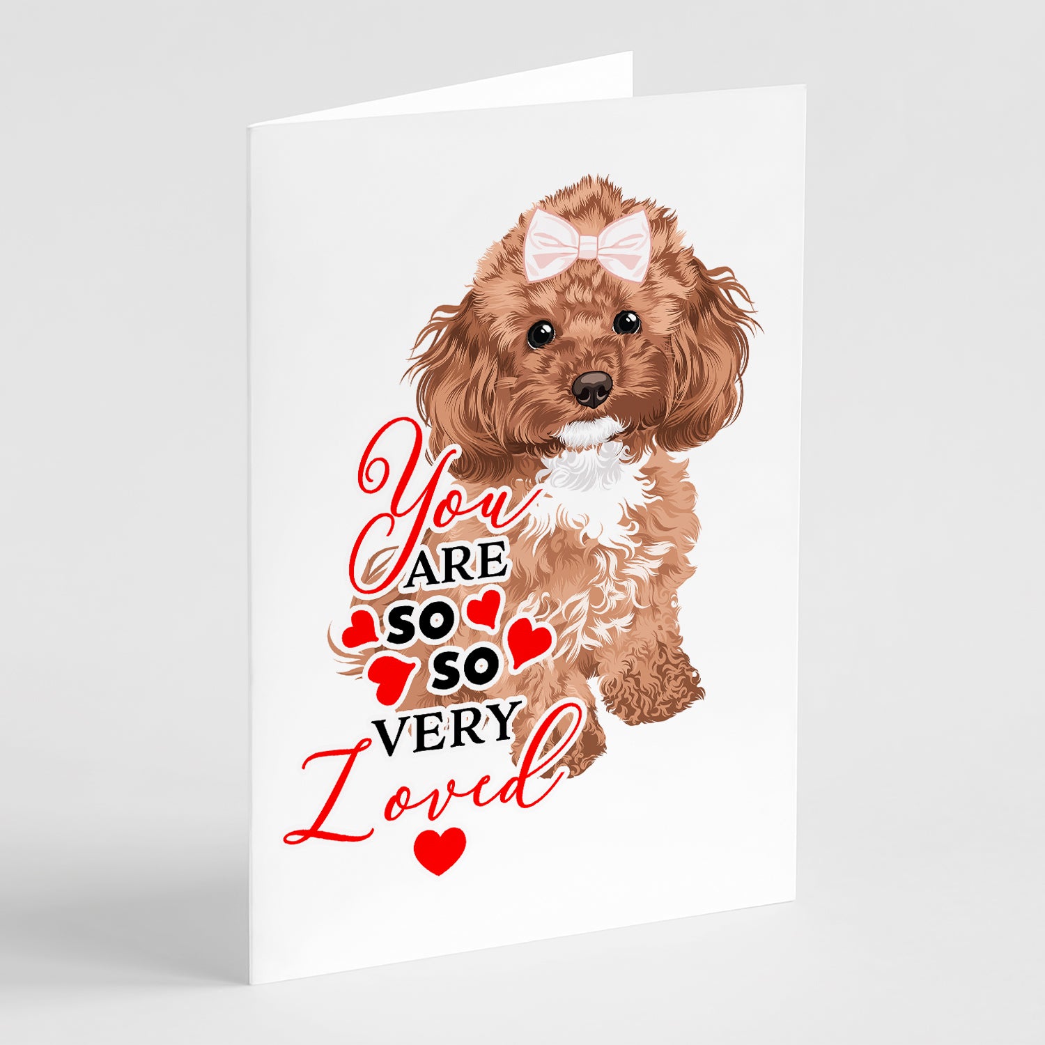 Buy this Poodle Toy Red so Loved Greeting Cards and Envelopes Pack of 8