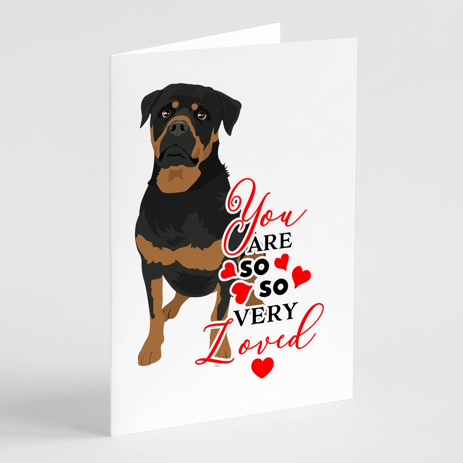 Buy this Rottweiler Black and Mahogany so Loved Greeting Cards and Envelopes Pack of 8