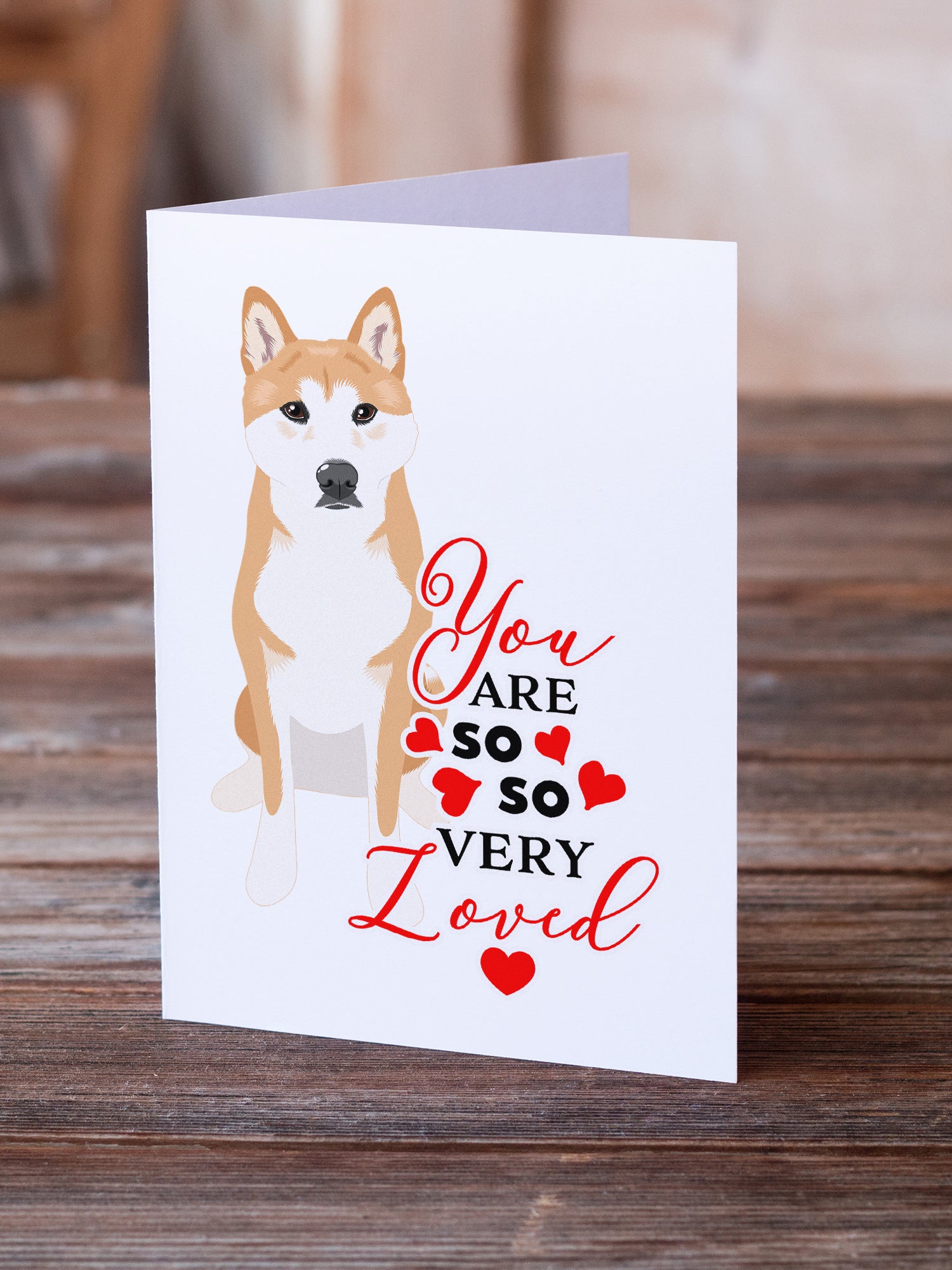 Shiba Inu Red #1 so Loved Greeting Cards and Envelopes Pack of 8 - the-store.com