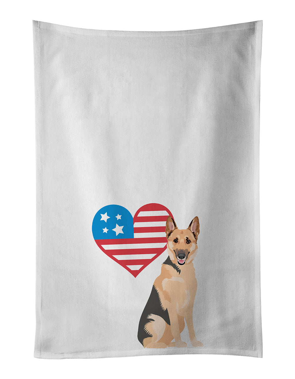 Buy this German Shepherd Black and Tan #1 Patriotic White Kitchen Towel Set of 2