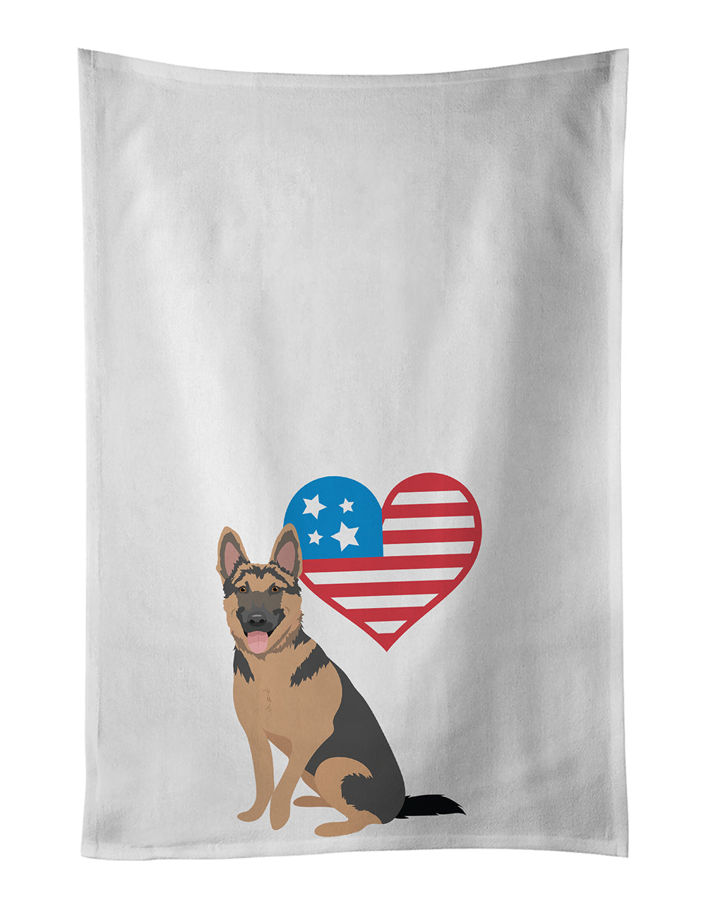 Buy this German Shepherd Red and Black Patriotic White Kitchen Towel Set of 2