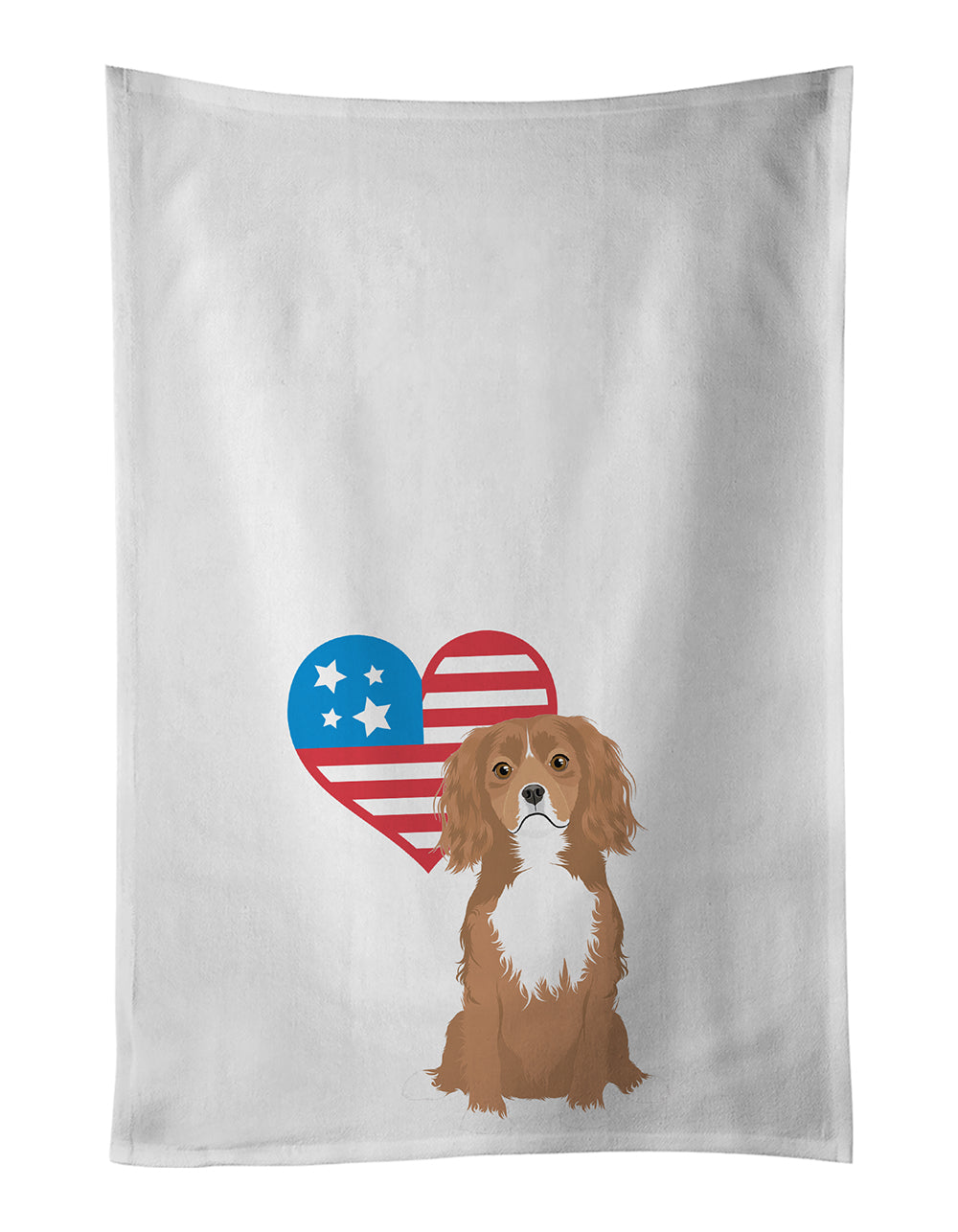 Buy this Cavalier King Charles Spaniel Ruby Patriotic White Kitchen Towel Set of 2