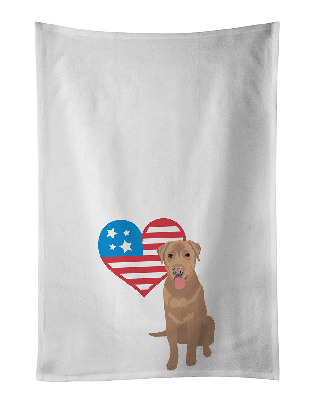 Buy this Labrador Retriever Red Patriotic White Kitchen Towel Set of 2