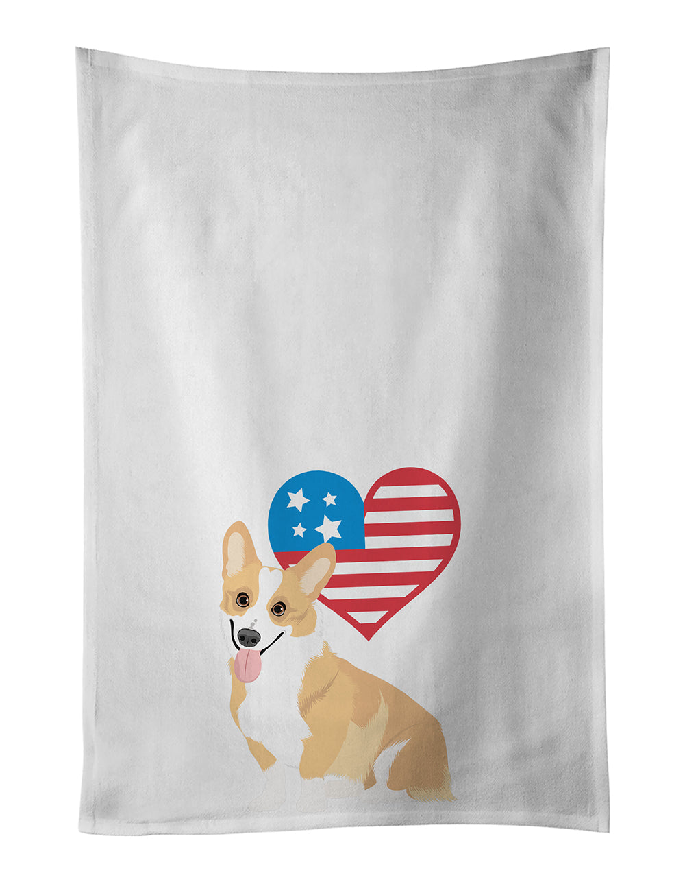 Buy this Pembroke Corgi Red and White Patriotic White Kitchen Towel Set of 2