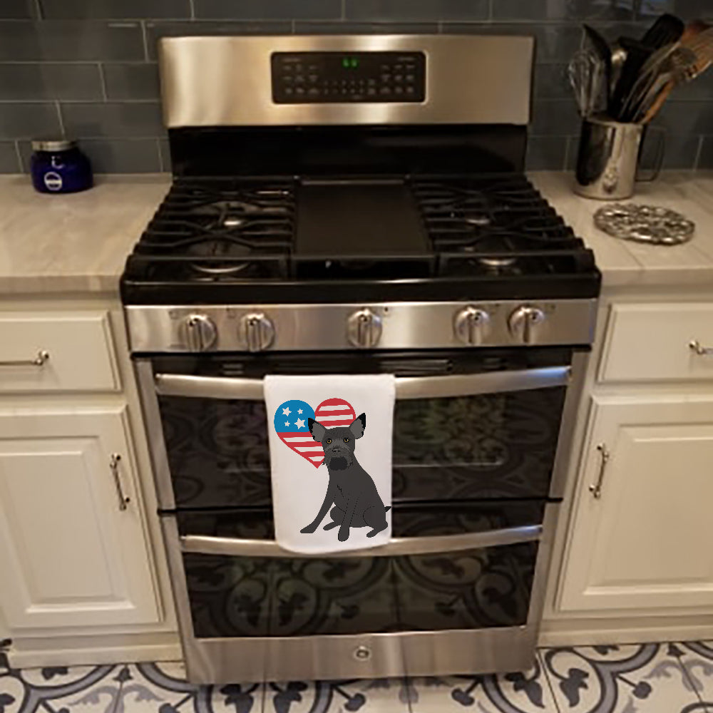 Buy this Schnauzer Black #2 Patriotic White Kitchen Towel Set of 2