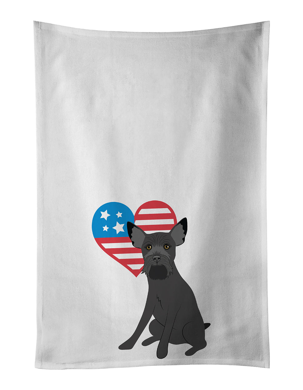 Buy this Schnauzer Black #2 Patriotic White Kitchen Towel Set of 2