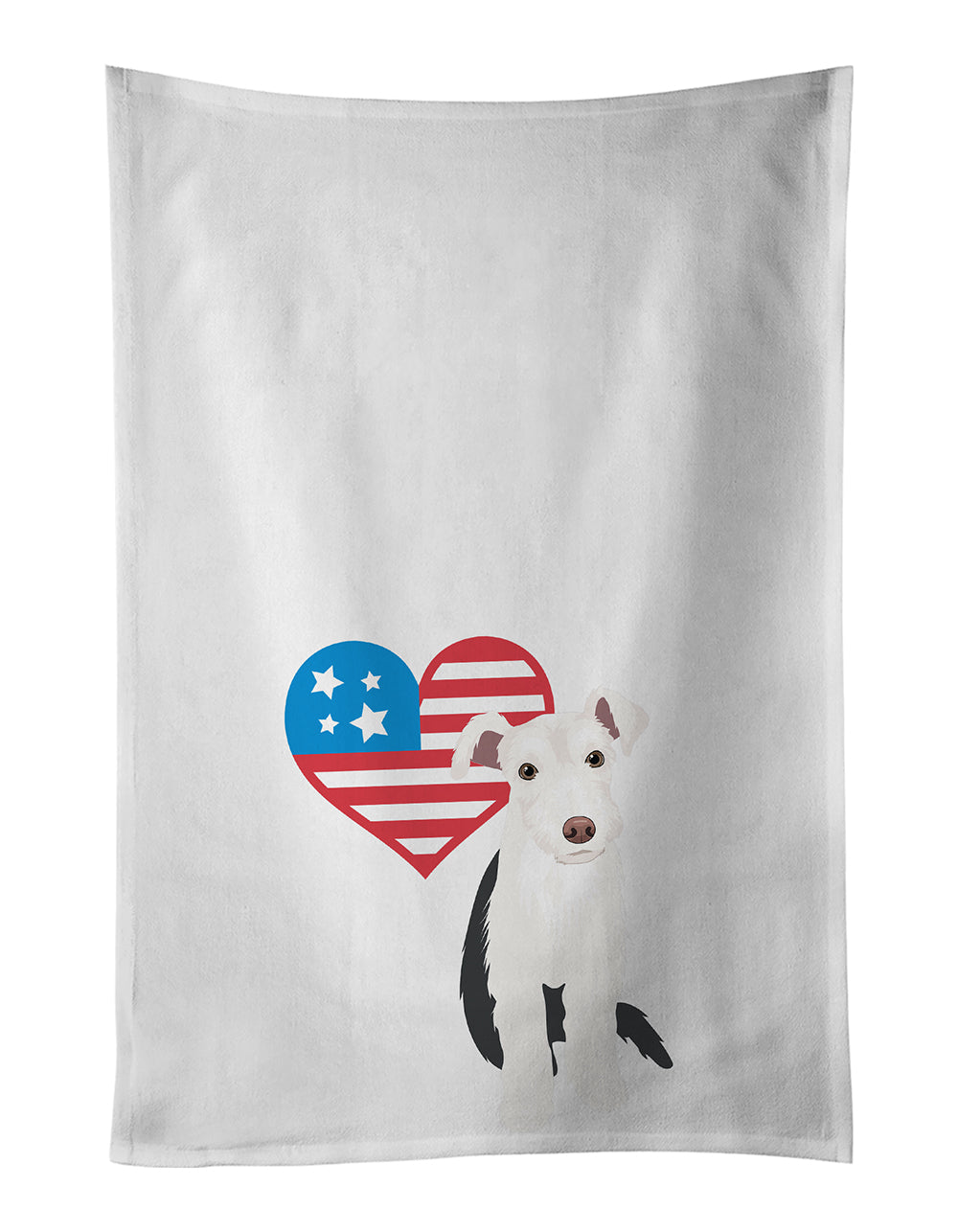 Buy this Schnauzer Parti Patriotic White Kitchen Towel Set of 2