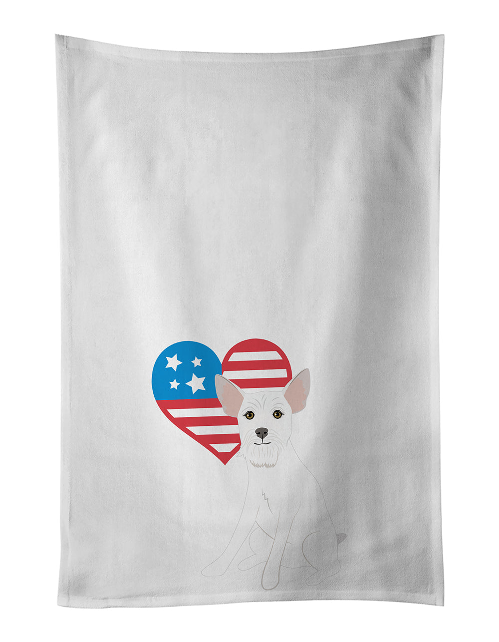 Buy this Schnauzer White #2 Patriotic White Kitchen Towel Set of 2