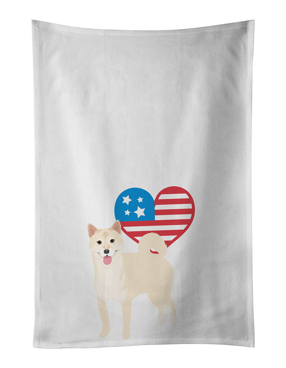 Buy this Shiba Inu Cream #1 Patriotic White Kitchen Towel Set of 2