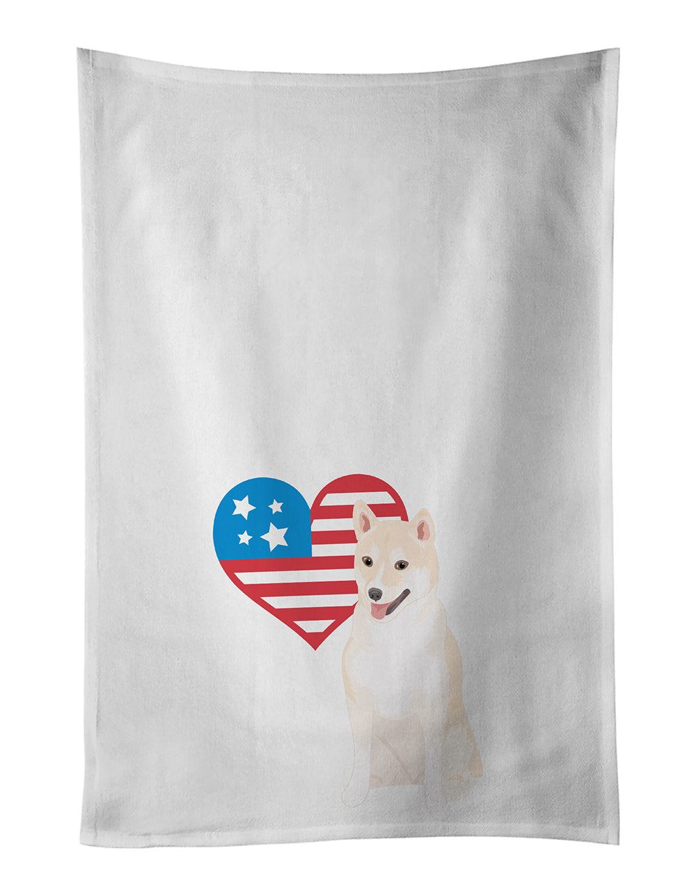 Buy this Shiba Inu Cream #2 Patriotic White Kitchen Towel Set of 2