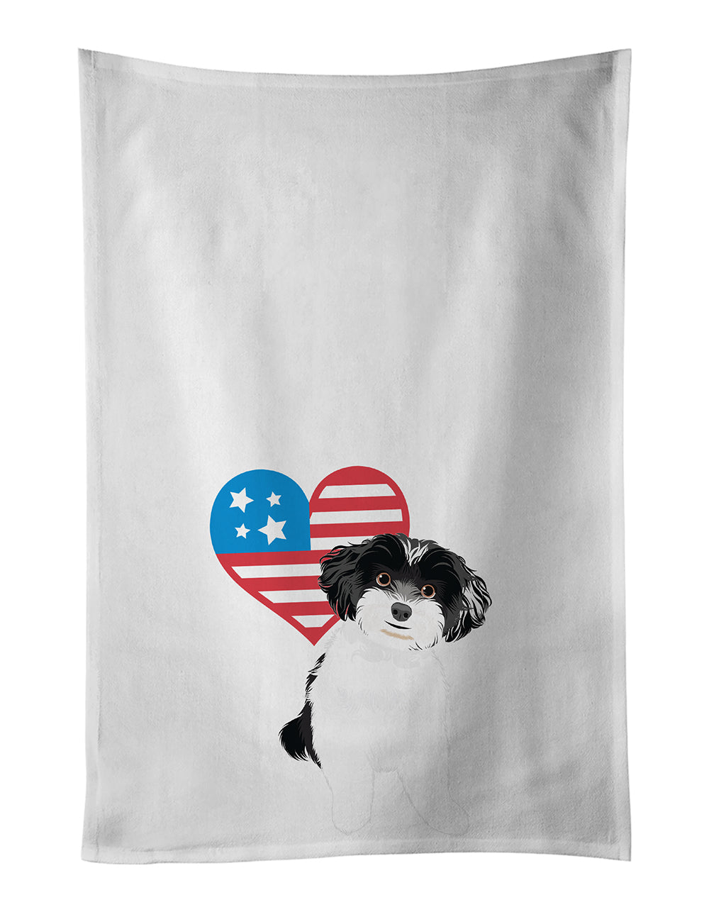 Buy this Shih-Tzu Black and White #4 Patriotic White Kitchen Towel Set of 2