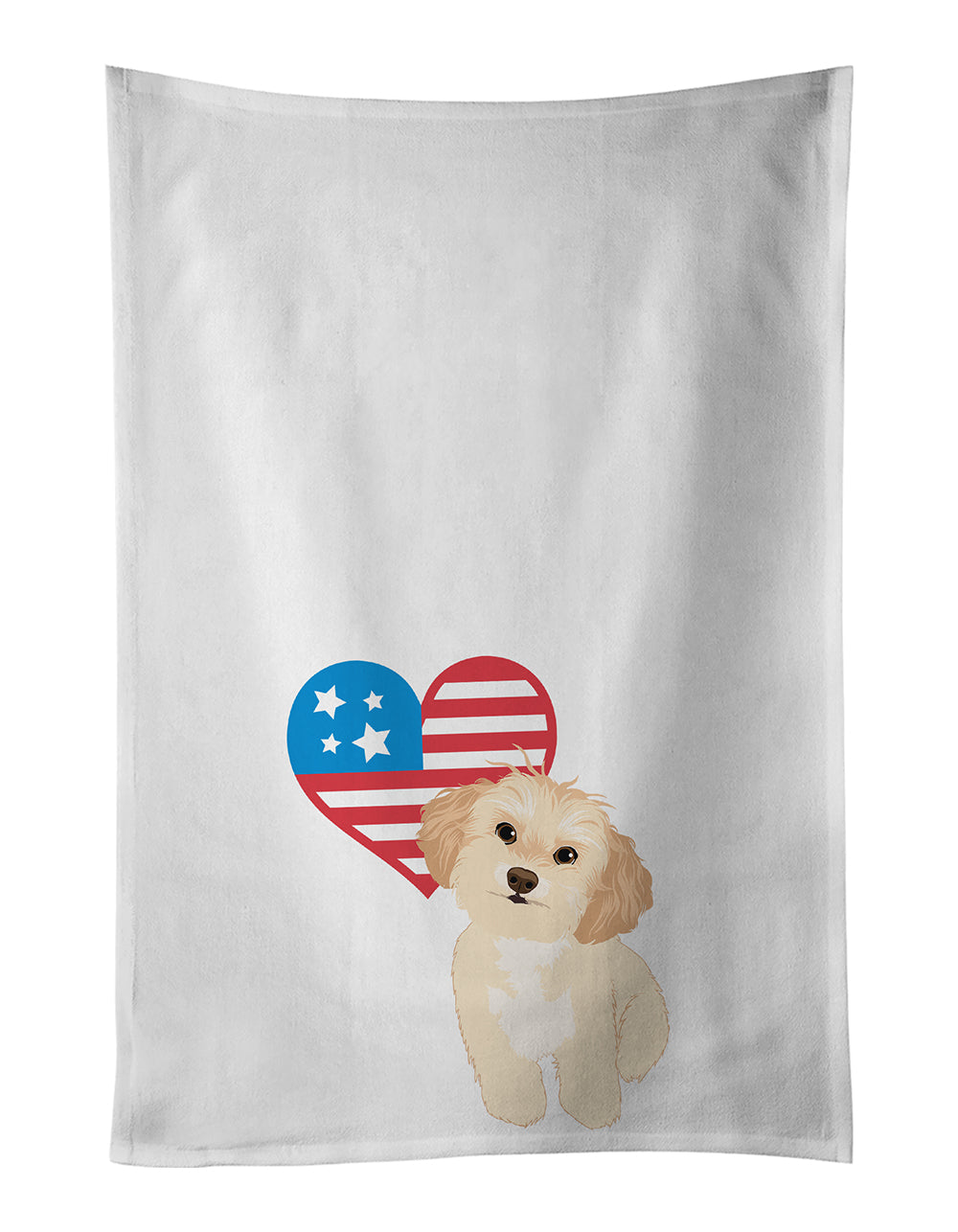 Buy this Shih-Tzu Gold #1 Patriotic White Kitchen Towel Set of 2