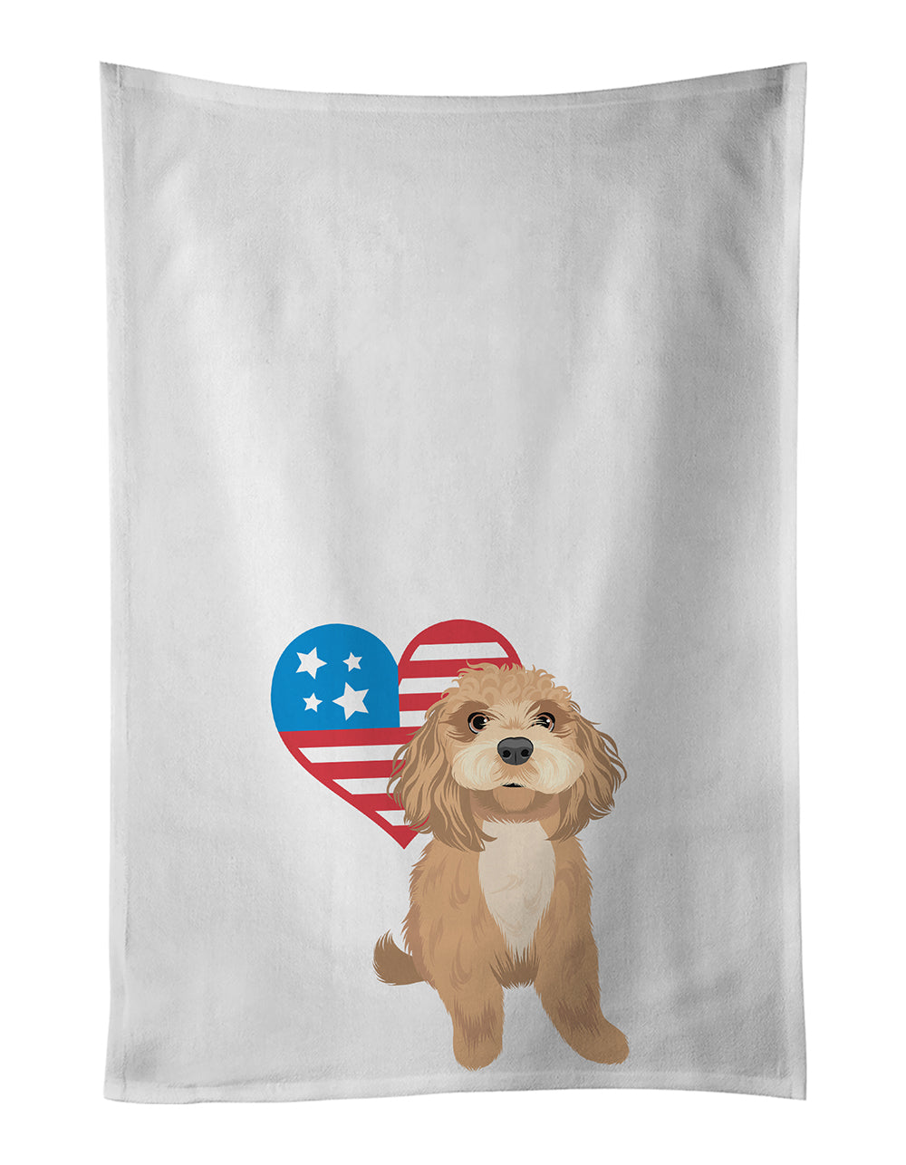 Buy this Shih-Tzu Red Patriotic White Kitchen Towel Set of 2