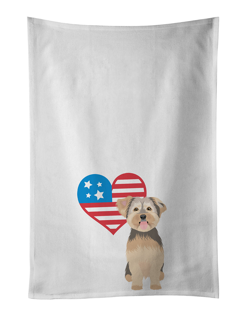 Buy this Yorkie Chocolate #2 Patriotic White Kitchen Towel Set of 2