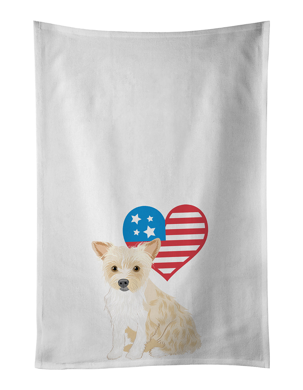 Buy this Yorkie Parti Patriotic White Kitchen Towel Set of 2