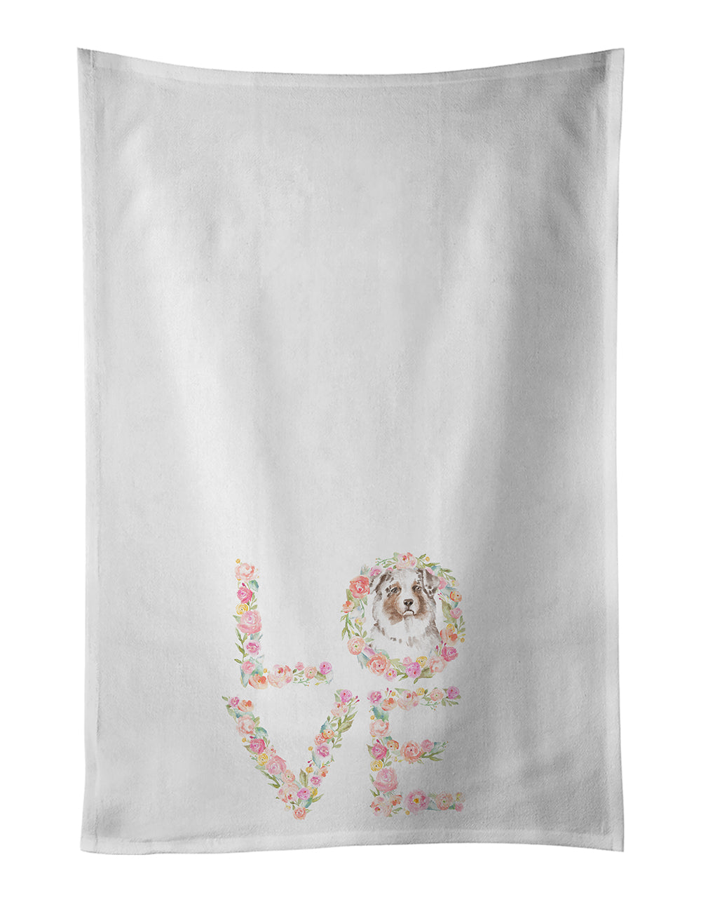 Buy this Australian Shepherd #4 LOVE White Kitchen Towel Set of 2